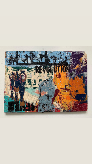 Originals on repurposed wood