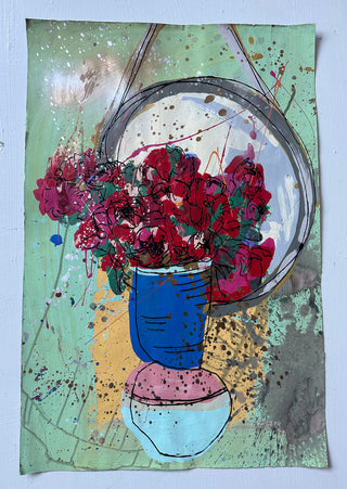 **Floral In Vase w/ Mirror