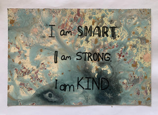 I Am Smart - Handpainted Screenprint on Paper